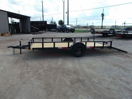 New 2026 J&C Trailers 77x14 Utility Trailer / UTV Trailer / C-Channel Wrap Tongue / 2" Bulldog Coupler / 4ft Ramp Gate