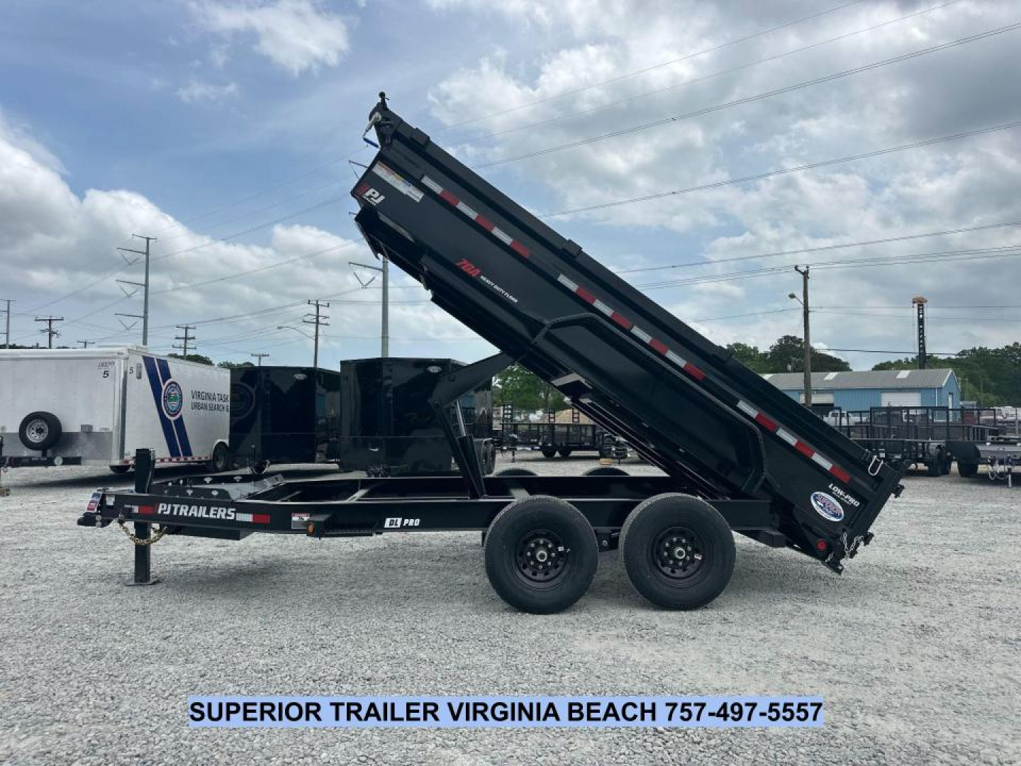 New 2026 PJ Trailers 7X14 DL 14K Dump Trailer w/ Hydraulic Jack Dump Trailer