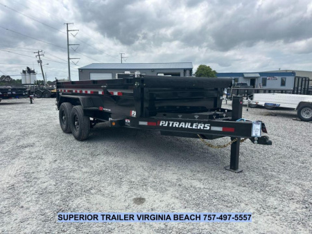 New 2026 PJ Trailers 7X14 DL 14K Dump Trailer w/ Hydraulic Jack Dump Trailer