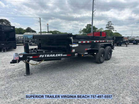 New 2026 PJ Trailers 7X14 DL 14K Dump Trailer w/ Hydraulic Jack Dump Trailer