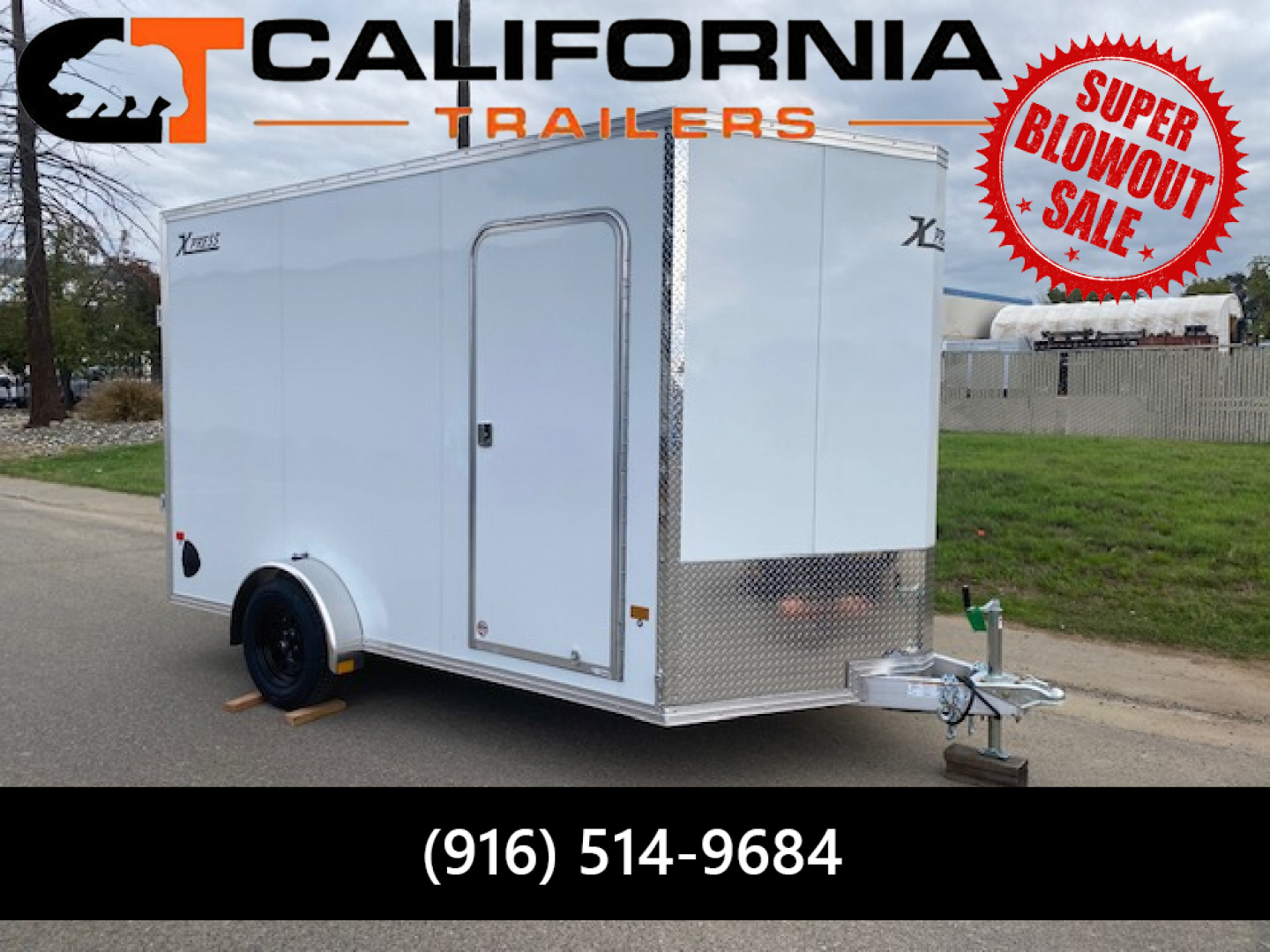 New 7.4X12 Single Axle 3.5K Cargo / Enclosed Trailer