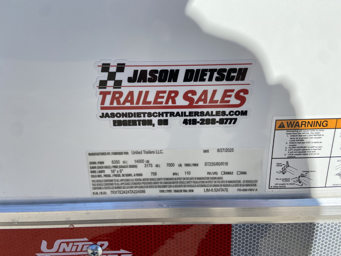 New United Racing Trailer Limited 24'