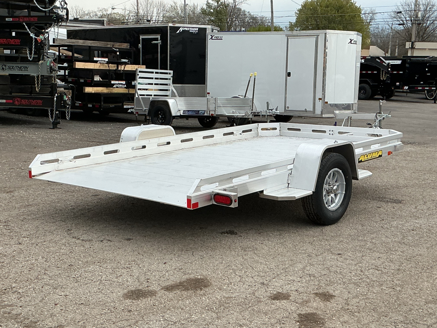 New 2026 Aluma 7712H-TILT 77" x 12' Aluminum Utility Tilt Trailer