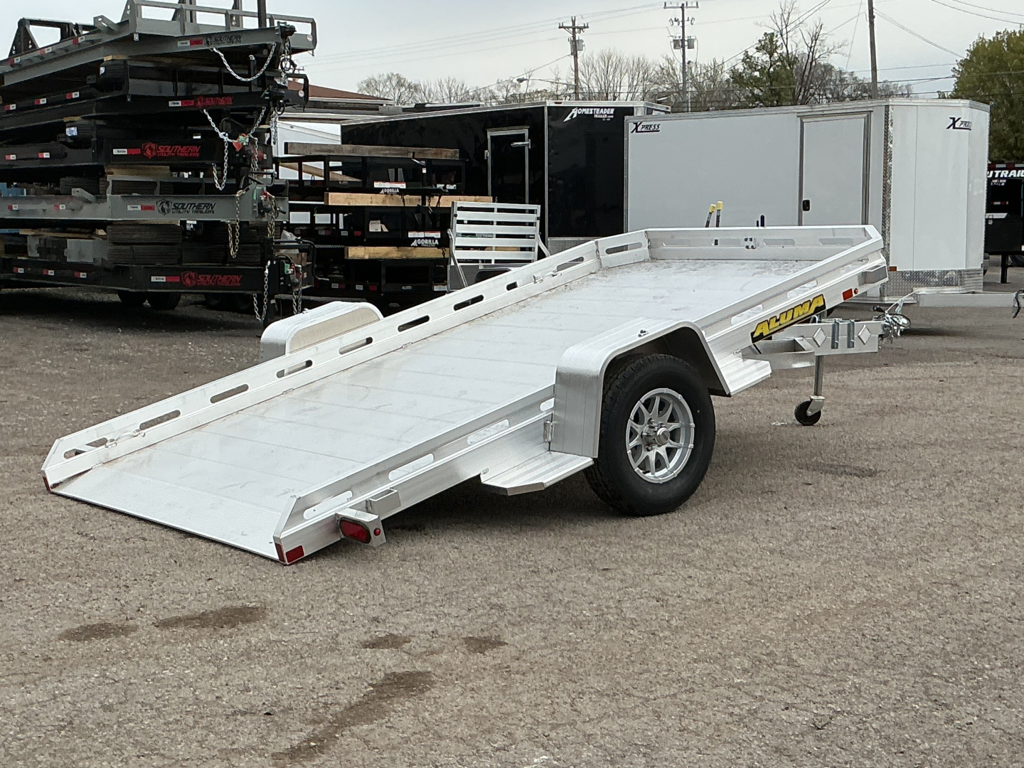 New 2026 Aluma 7712H-TILT 77" x 12' Aluminum Utility Tilt Trailer