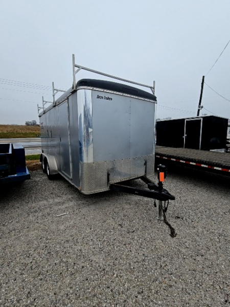 Used 2015 Sure-Trac 7 x 16 7K Double Rear Door Cargo / Enclosed Trailer