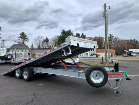 New 2026 Triumph galvanized 102x24 full power tilt deckover/10'' I-Beam/ Hydro Jacks & spare tire- 20k GVW