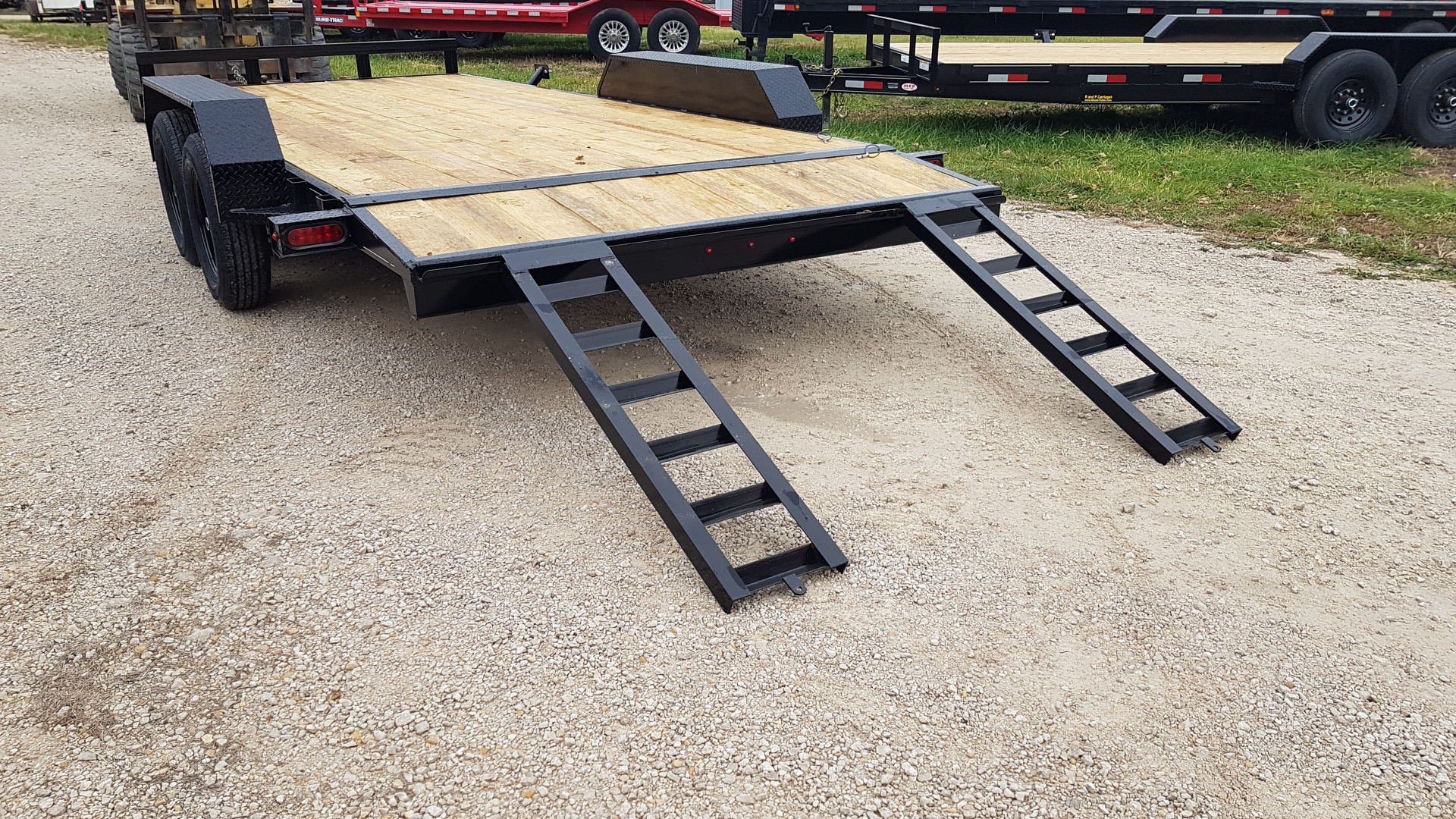 New 2026 MEB 7x18 Open Wood Deck Auto Hauler Car / Racing Trailer 7K