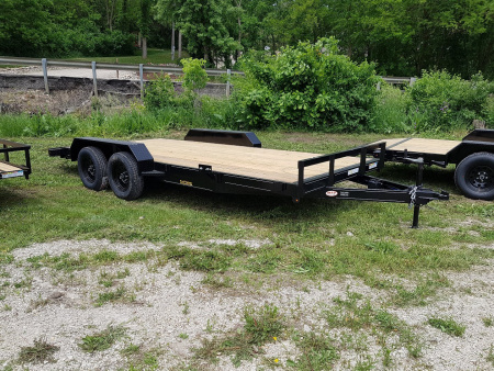 New 2026 MEB 7x18 Open Wood Deck Auto Hauler Car / Racing Trailer 7K