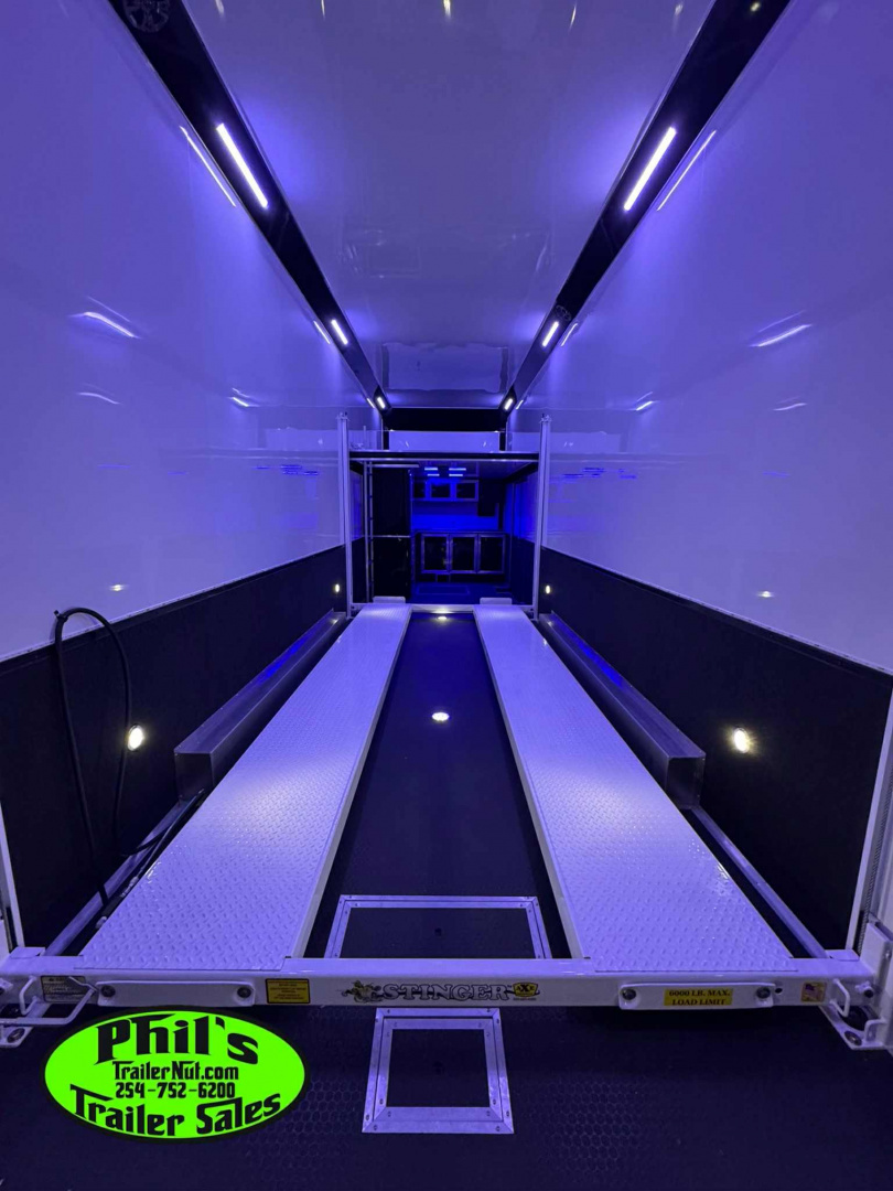 New 2025 RC Trailers 8.5X34 ALUMINUM STACKER 2 CAR HAULER Car / Racing Trailer DISCOUTED FOR TREE SCRATCHES ONLY 1 AT THIS PRICE