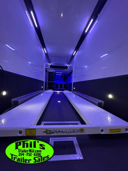 New 2025 RC Trailers 8.5X34 ALUMINUM STACKER 2 CAR HAULER Car / Racing Trailer DISCOUTED FOR TREE SCRATCHES ONLY 1 AT THIS PRICE