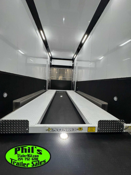 New 2025 RC Trailers 8.5X34 ALUMINUM STACKER 2 CAR HAULER Car / Racing Trailer DISCOUTED FOR TREE SCRATCHES ONLY 1 AT THIS PRICE