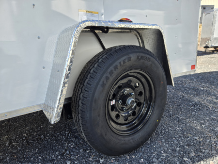 New 5 x 10 Homesteader Intrepid V-Nose Cargo Trailer, 3k GVWR ***White w/ Ramp Door Pkg