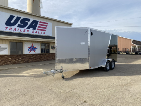New 2026 Lightning Trailers 7X19 Aluminum 2-Place w/7ft Height & Radar Pkg Snowmobile Trailer