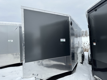 New 2026 Lightning Trailers 7X19 Aluminum 2-Place w/7ft Height Radar Pkg & Black Out Pkg Snowmobile Trailer