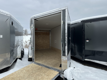 New 2026 Lightning Trailers 7X19 Aluminum 2-Place w/7ft Height Radar Pkg & Black Out Pkg Snowmobile Trailer