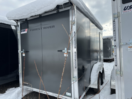 New 2026 Lightning Trailers 7X19 Aluminum 2-Place w/7ft Height Radar Pkg & Black Out Pkg Snowmobile Trailer