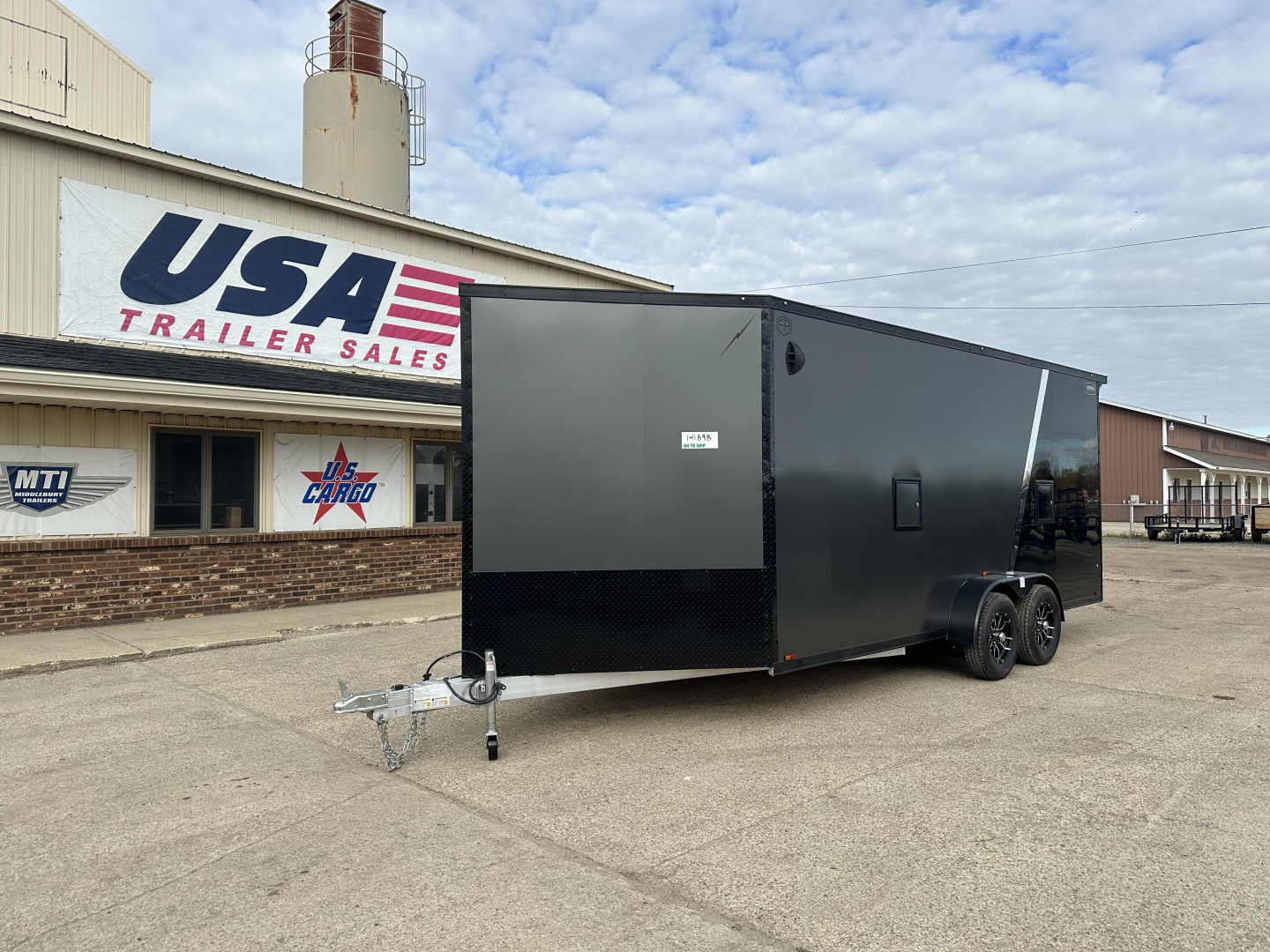 New 2026 Lightning Trailers 7X23 Aluminum 3-Place w/7ft Height Radar Pkg & Black Out Pkg Snowmobile Trailer