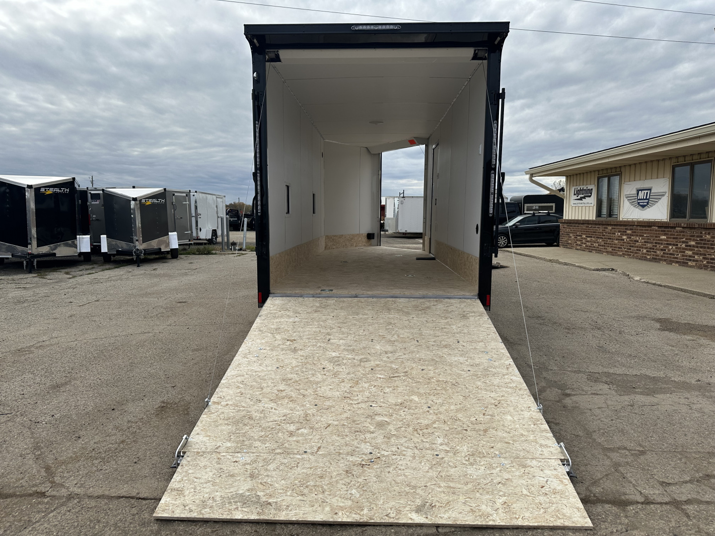 New 2026 Lightning Trailers 7X23 Aluminum 3-Place w/7ft Height Radar Pkg & Black Out Pkg Snowmobile Trailer