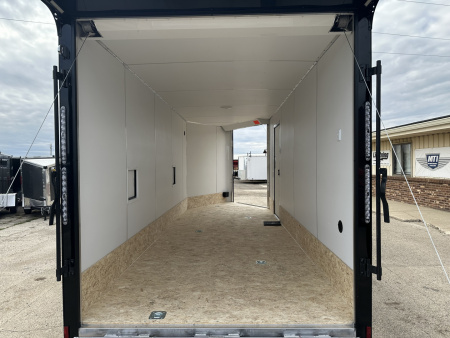 New 2026 Lightning Trailers 7X23 Aluminum 3-Place w/7ft Height Radar Pkg & Black Out Pkg Snowmobile Trailer