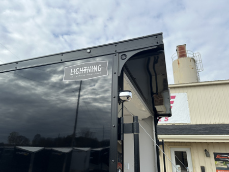 New 2026 Lightning Trailers 7X23 Aluminum 3-Place w/7ft Height Radar Pkg & Black Out Pkg Snowmobile Trailer