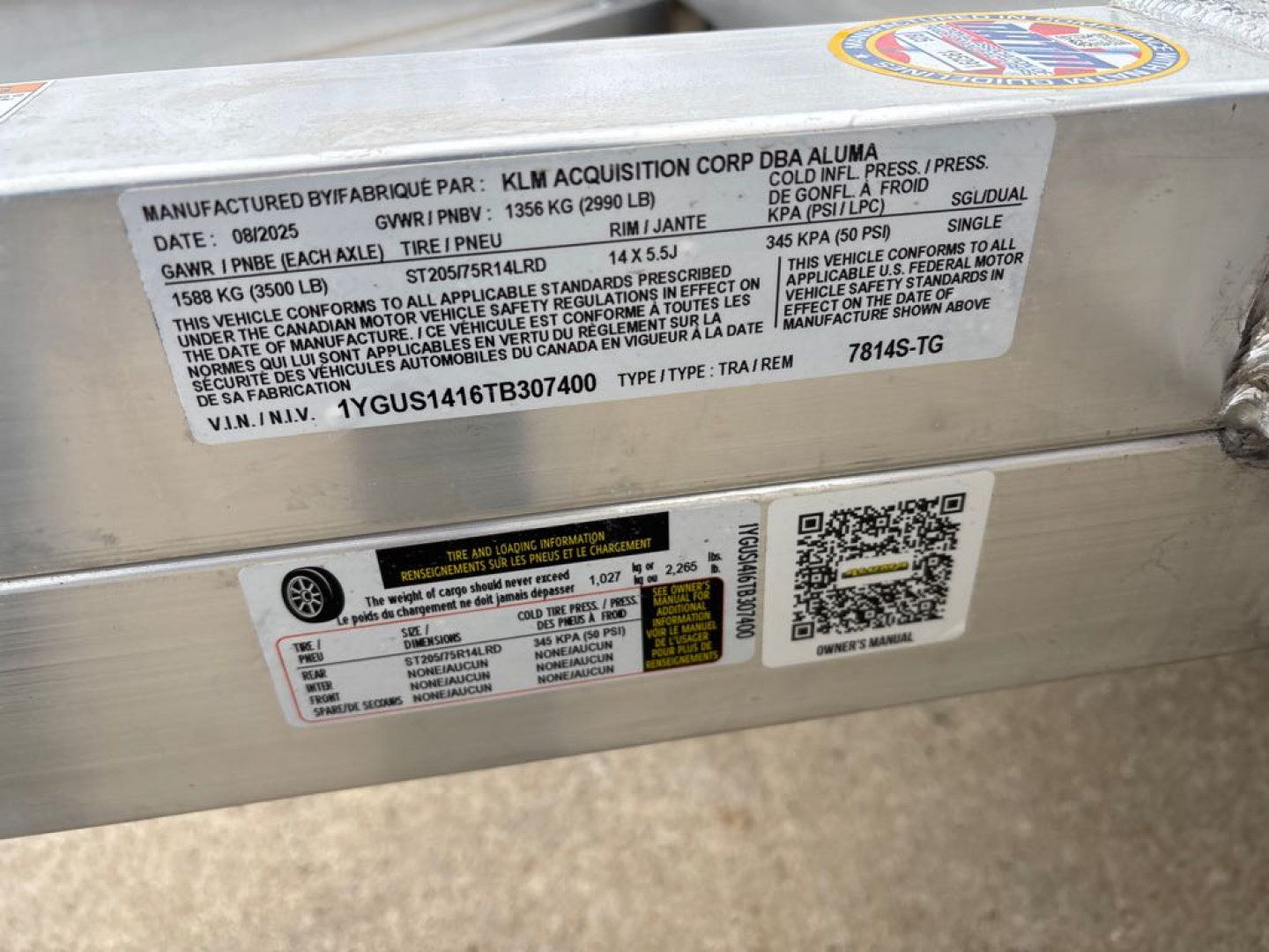 New 2026 Aluma 7814S-TG Utility Trailer