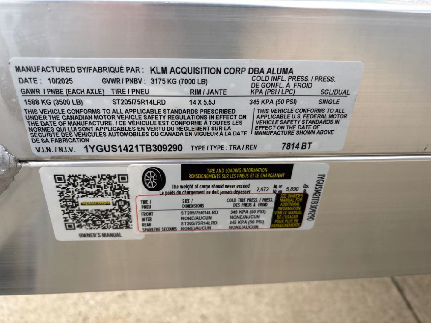 New 2026 Aluma 7814TA-EL-BT-RTD Utility Trailer