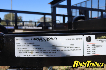 New 2026 5X8 Triple Crown Utility Trailer