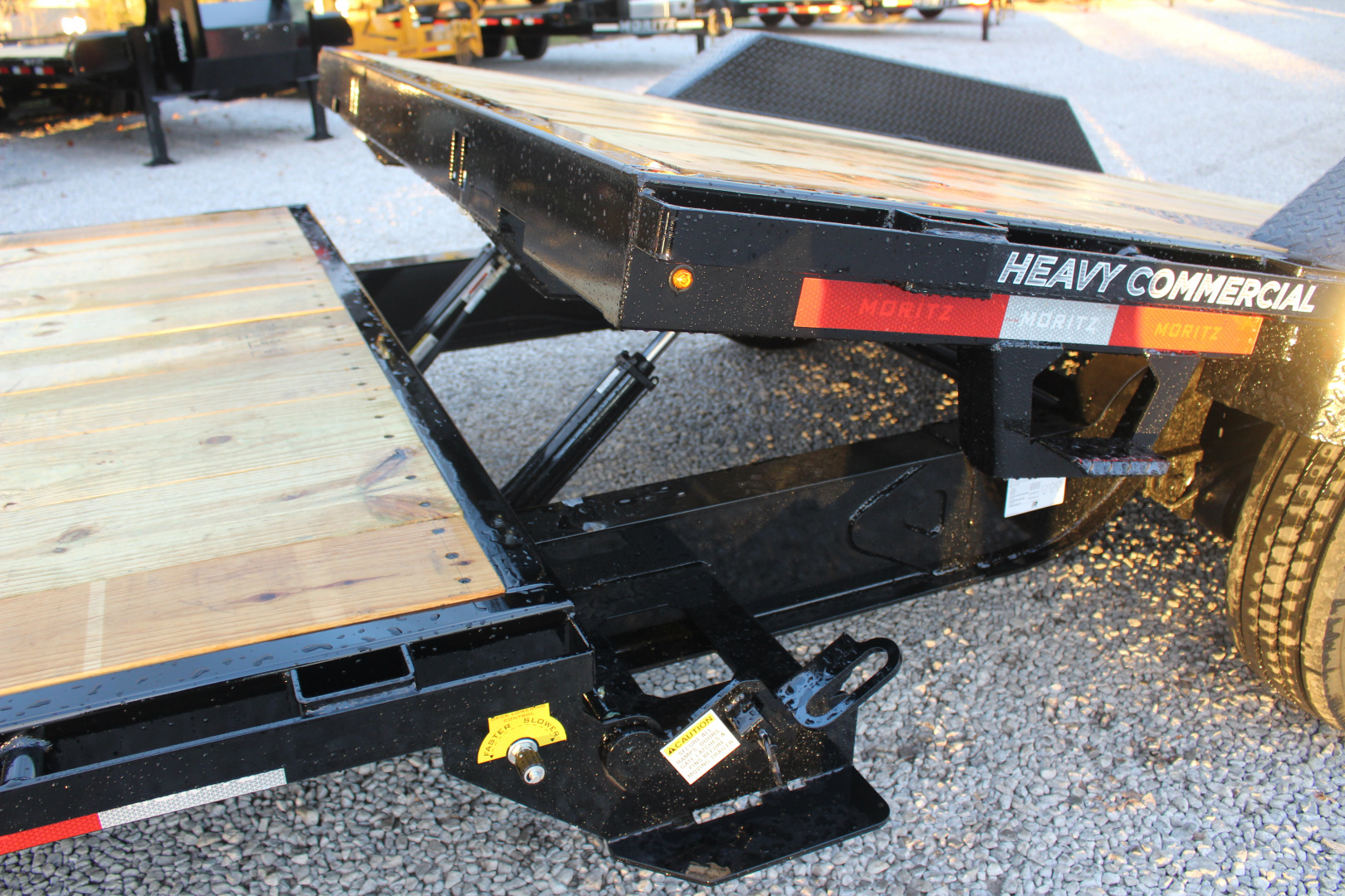 New 2026 Moritz 7' x 16' + 8' Low Pro - Gravity Tilt - Equipment Trailer - 25900# GVW