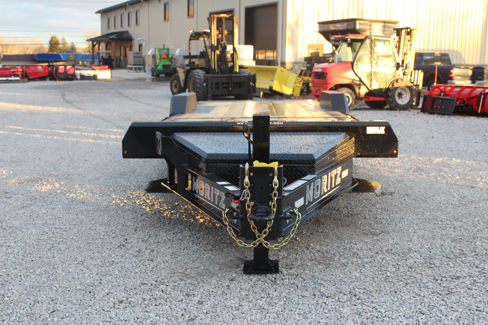 New 2026 Moritz 7' x 16' + 8' Low Pro - Gravity Tilt - Equipment Trailer - 25900# GVW