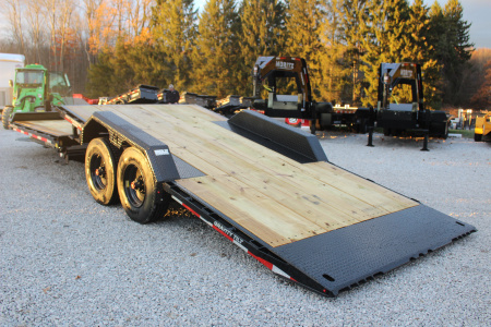 New 2026 Moritz 7' x 16' + 8' Low Pro - Gravity Tilt - Equipment Trailer - 25900# GVW