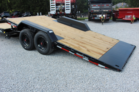 New 2026 Moritz 7' x 16' + 8' Low Pro - Gravity Tilt - Equipment Trailer - 25900# GVW