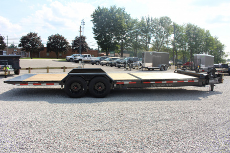 New 2026 Moritz 7' x 16' + 8' Low Pro - Gravity Tilt - Equipment Trailer - 25900# GVW