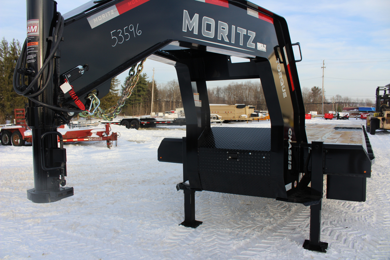 New 2026 Moritz FDGH Hydraulic Tail 32' GOOSENECK Deckover Flatbed Trailer- 25900# GVW