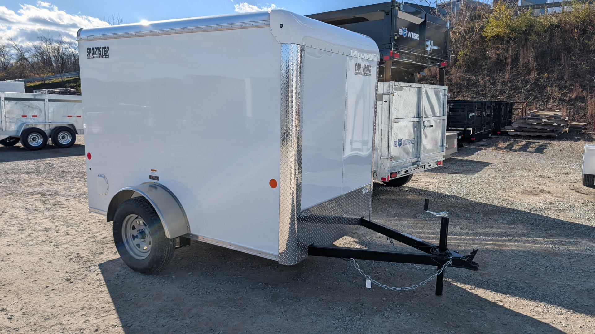 New 2026 Car Mate 5x8.5 Sportster Cargo Trailer w/ Barn Door (6" Add'l)