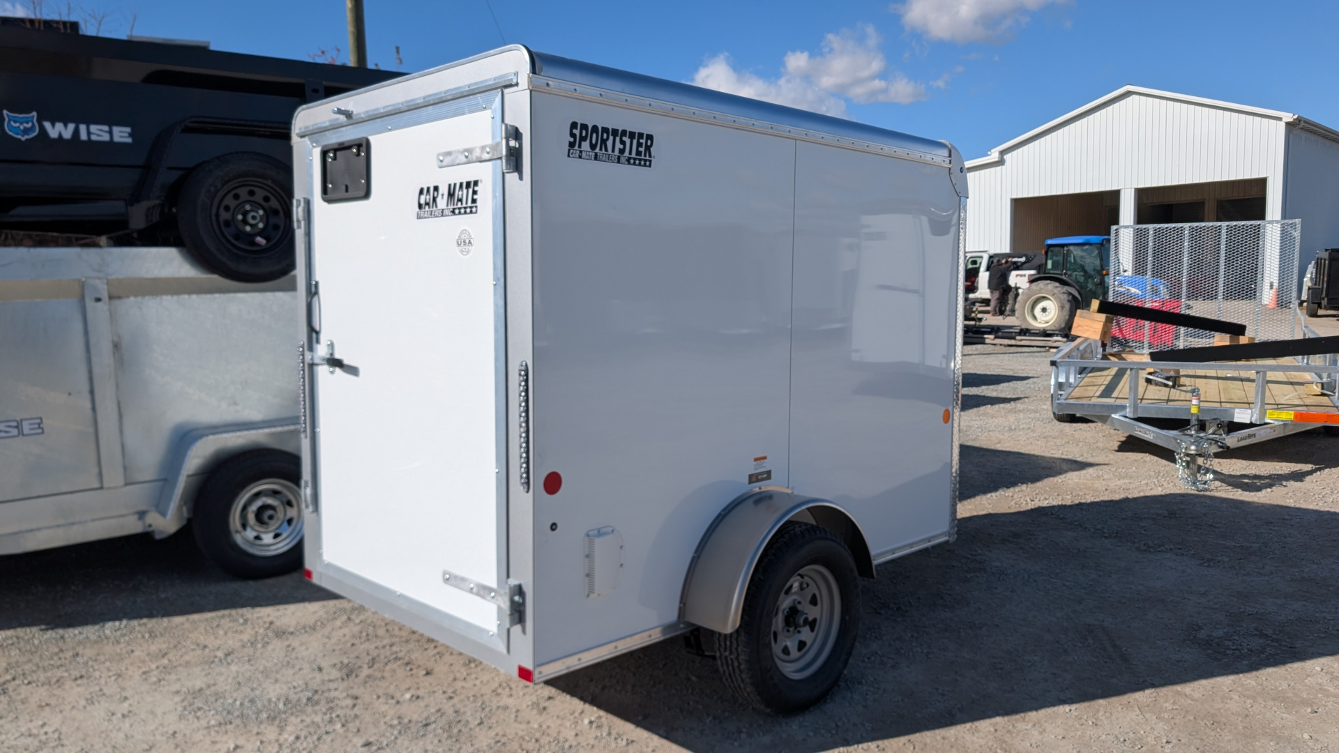New 2026 Car Mate 5x8.5 Sportster Cargo Trailer w/ Barn Door (6" Add'l)