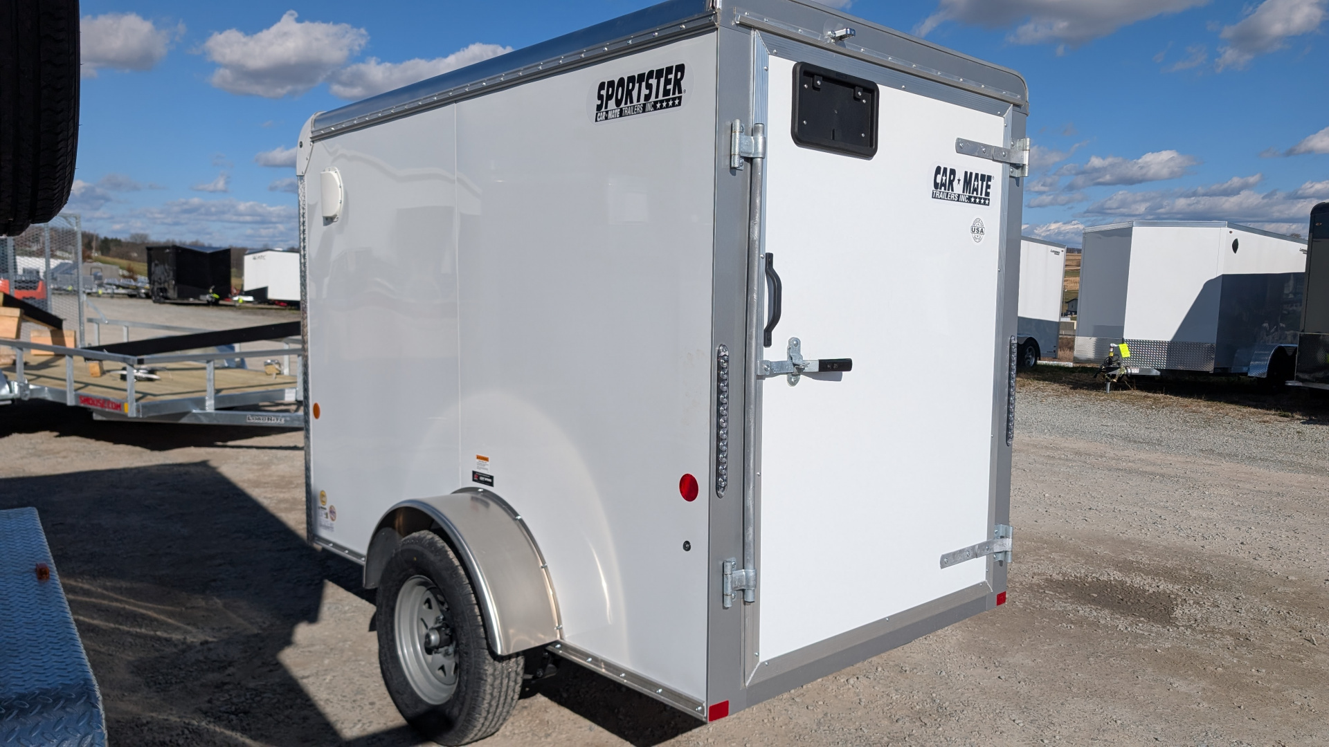 New 2026 Car Mate 5x8.5 Sportster Cargo Trailer w/ Barn Door (6" Add'l)