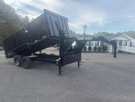 New 2025 TrailMaxx Trailers 83X16 HIGH SIDE TELESCOPIC GOOSENECK Dump Trailer