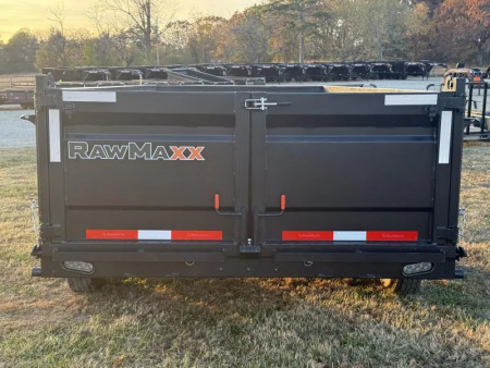 New 2026 RawMaxx GDX KNIGHT 83X16 HIGH SIDE W/14 PLYS AND SPARE 14K GVWR Dump Trailer