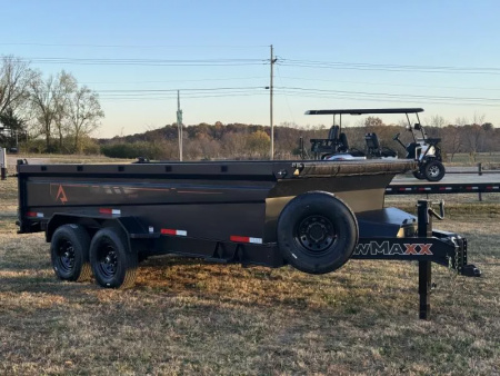 New 2026 RawMaxx GDX KNIGHT 83X16 HIGH SIDE W/14 PLYS AND SPARE 14K GVWR Dump Trailer