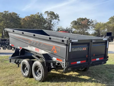 New 2026 RawMaxx GDX KNIGHT 83X14 HIGH SIDE W/14 PLYS AND SPARE 14K GVWR Dump Trailer