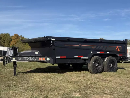 New 2026 RawMaxx GDX KNIGHT 83X14 HIGH SIDE W/14 PLYS AND SPARE 14K GVWR Dump Trailer