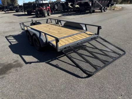 New 2026 RawMaxx UTX 83X14 4' FOLD UP GATE W/ TOOLBOX 7K GVWR Utility Trailer