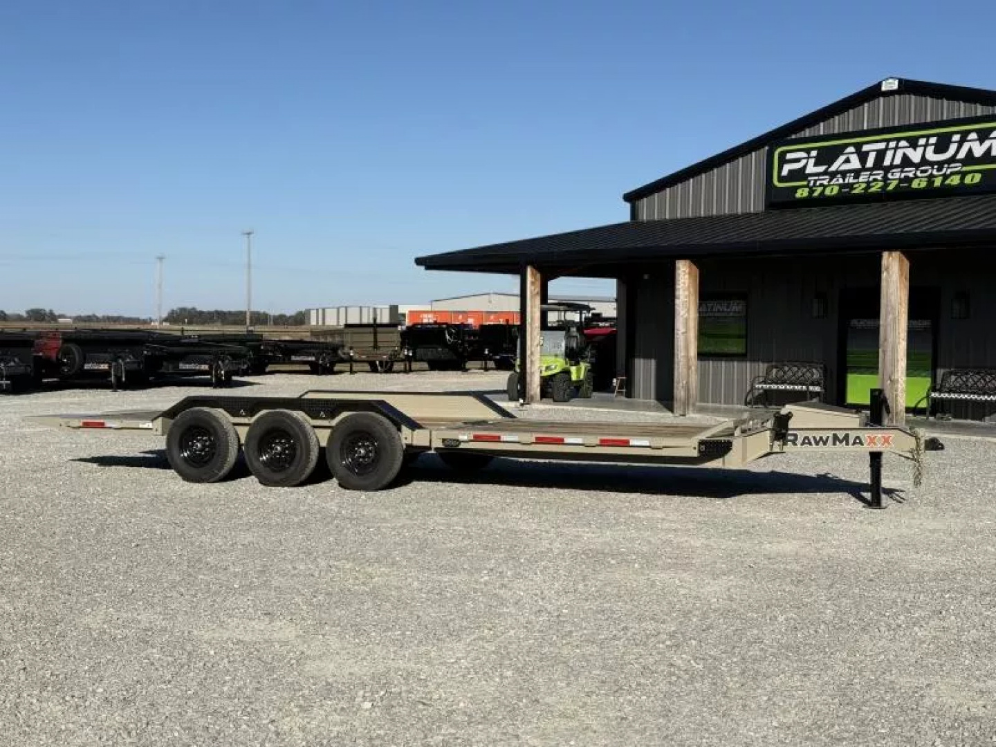 New 2026 RawMaxx G3X 102X26 BUMPER PULL GRAVITY TILT TRAILER RHINO LINED FENDERS 21K GVWR Tilt Trailer
