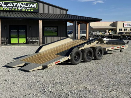 New 2026 RawMaxx G3X 102X26 BUMPER PULL GRAVITY TILT TRAILER RHINO LINED FENDERS 21K GVWR Tilt Trailer