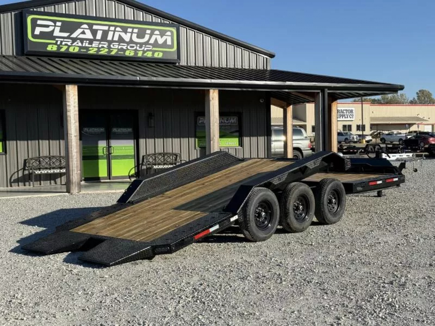 New 2026 RawMaxx G3X 102X24 BUMPER PULL GRAVITY TILT TRAILER RHINO LINED FENDERS 21K GVWR Tilt Trailer
