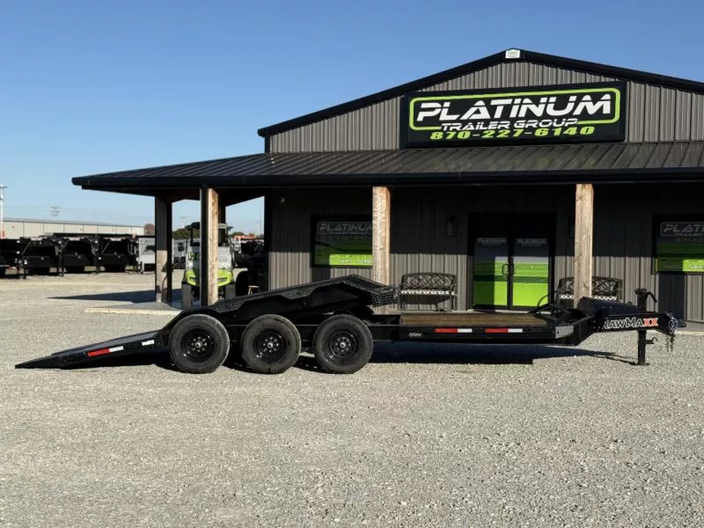 New 2026 RawMaxx G3X 102X24 BUMPER PULL GRAVITY TILT TRAILER RHINO LINED FENDERS 21K GVWR Tilt Trailer