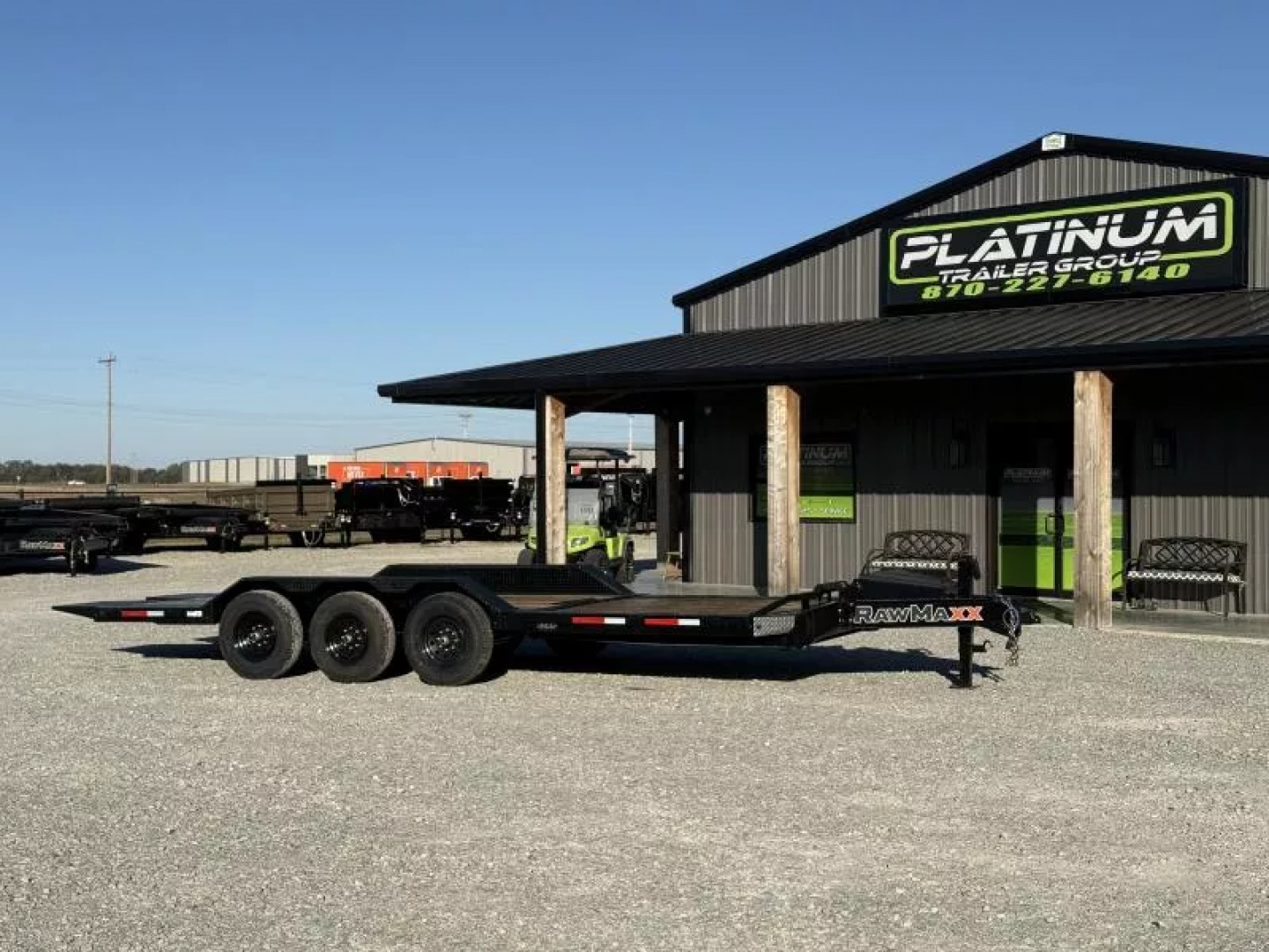 New 2026 RawMaxx G3X 102X24 BUMPER PULL GRAVITY TILT TRAILER RHINO LINED FENDERS 21K GVWR Tilt Trailer