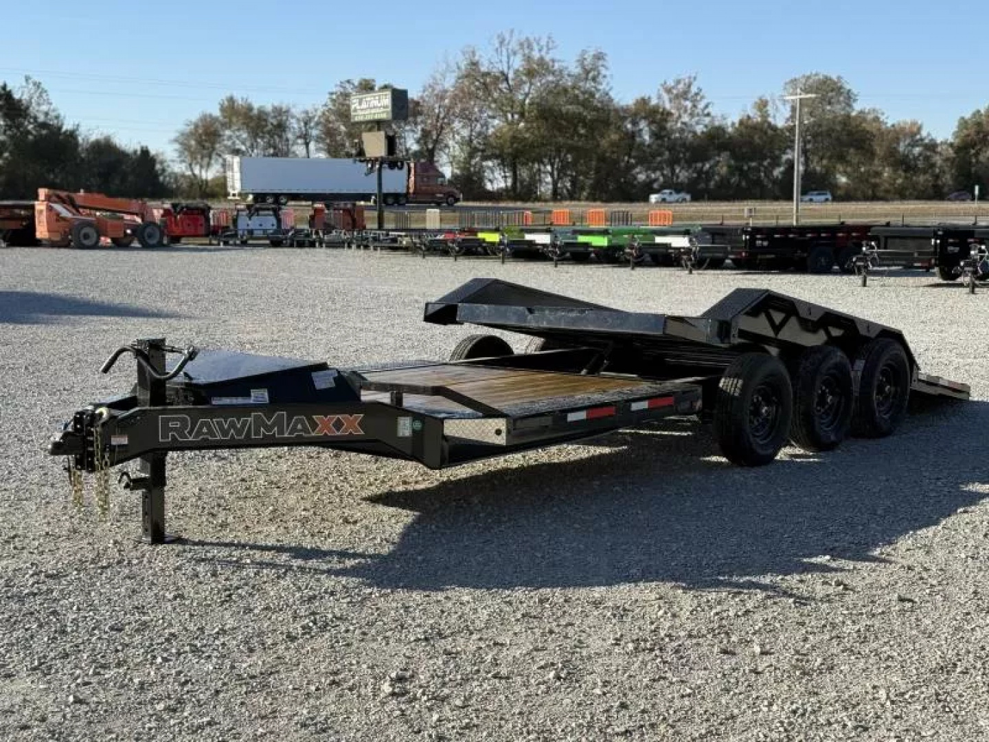 New 2026 RawMaxx G3X 102X24 BUMPER PULL GRAVITY TILT TRAILER RHINO LINED FENDERS 21K GVWR Tilt Trailer