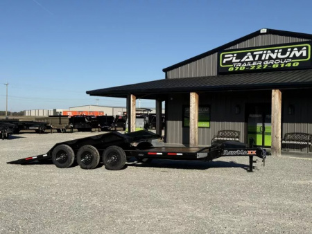 New 2026 RawMaxx G3X 102X24 BUMPER PULL GRAVITY TILT TRAILER RHINO LINED FENDERS 21K GVWR Tilt Trailer
