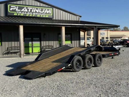 New 2026 RawMaxx G3X 102X24 BUMPER PULL GRAVITY TILT TRAILER RHINO LINED FENDERS 21K GVWR Tilt Trailer